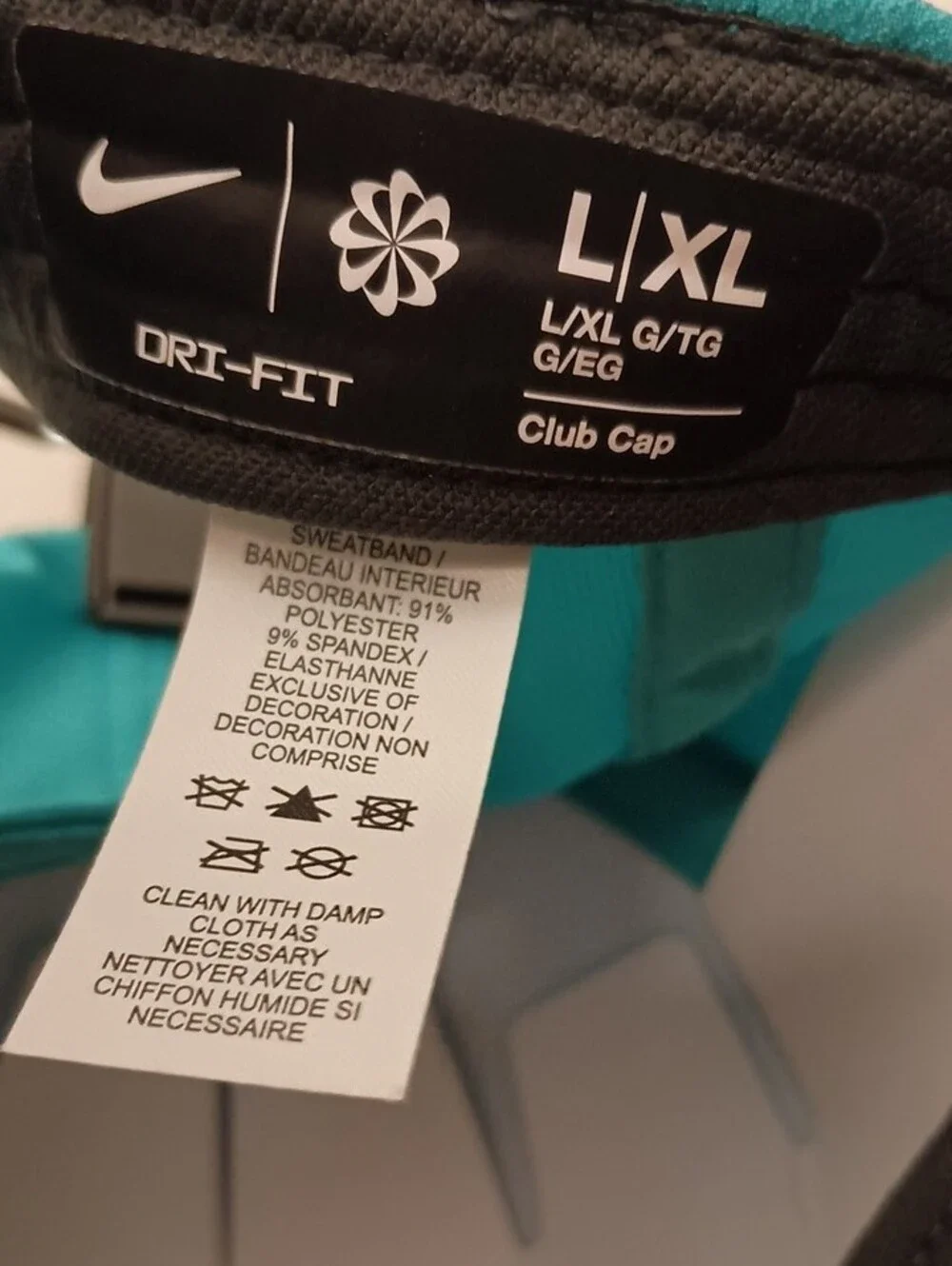 Nike Turquoise Baseball Cap with Black Swoosh